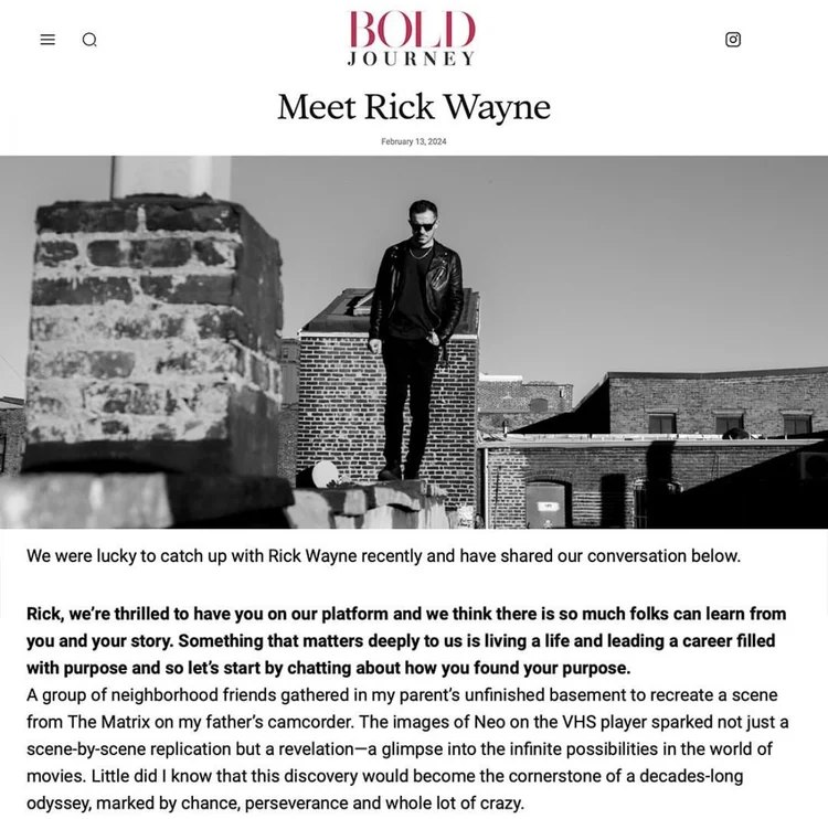 Rick Wayne — Bold Journey Magazine interview